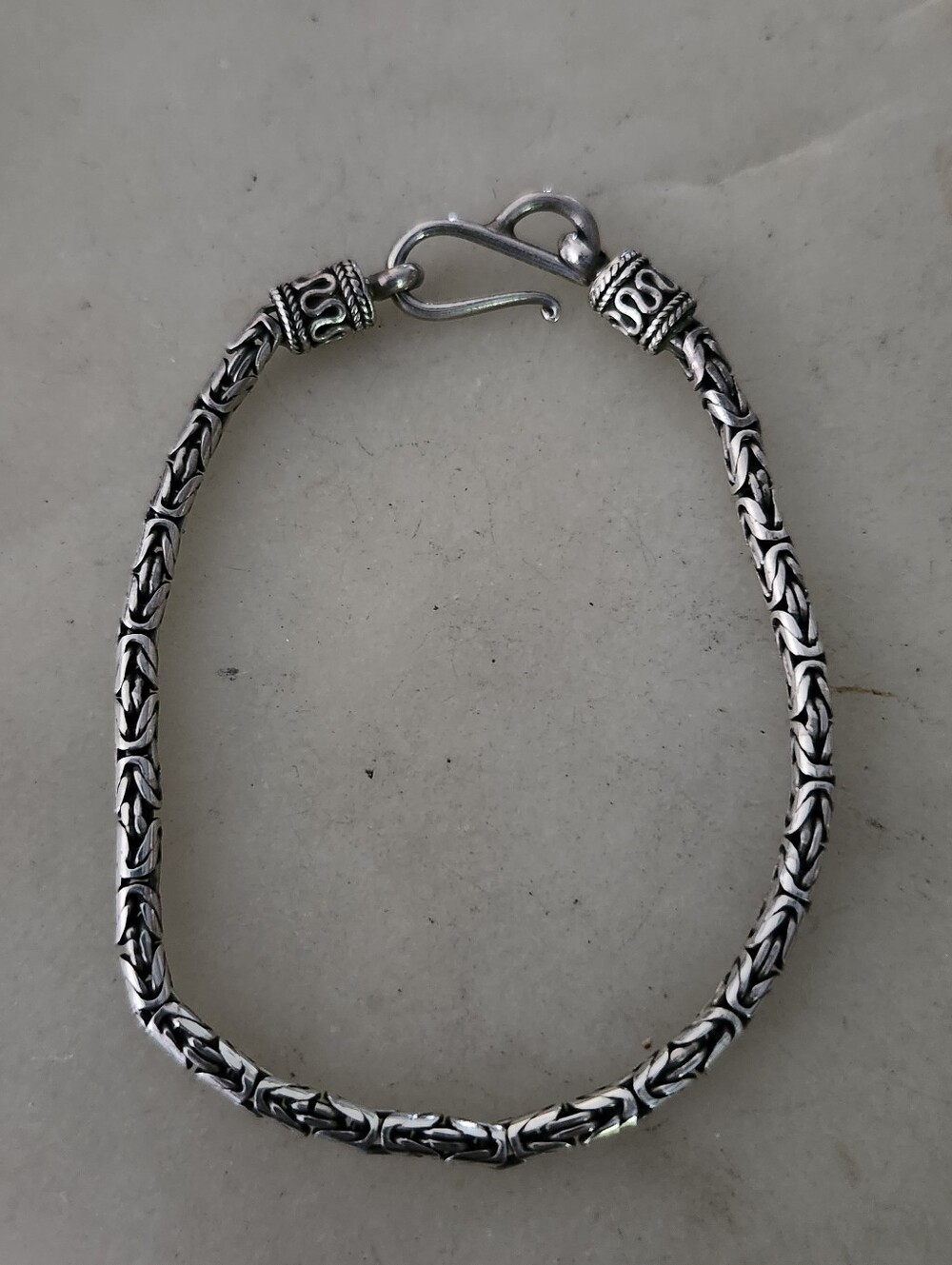 BA Suarti Indonesia Sterling Silver Byzantine Chain Bracelet - 7.5 Inches